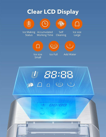 TaoTronics TT-IC002 Countertop Machine with LCD Display Self-Cleaning Function
