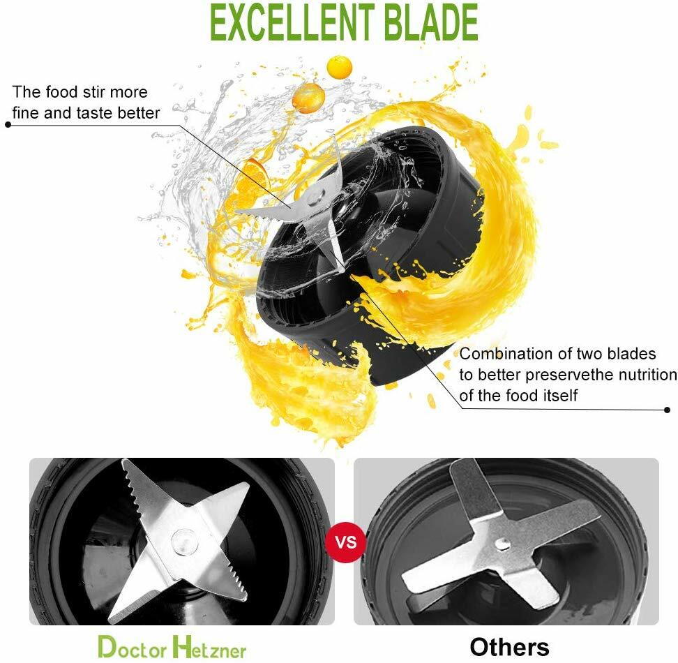 Doctor Hetzner High-Speed Blender with 20 oz Travel Sport Bottle and Ice Trays