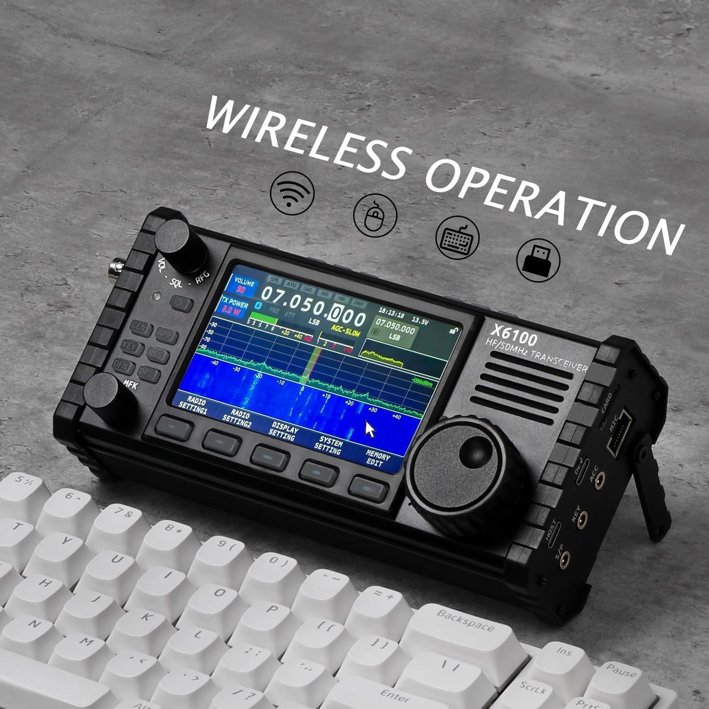 Xiegu X6100 HF Radio Transceiver 10W Full Mode SDR Radio Supports BT with 4" LCD