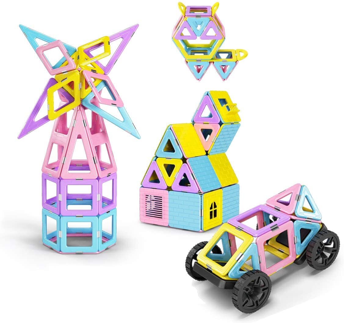 108 Piece Magnetic Tiles Magnet Building Blocks Birthday Gift dreambuilder