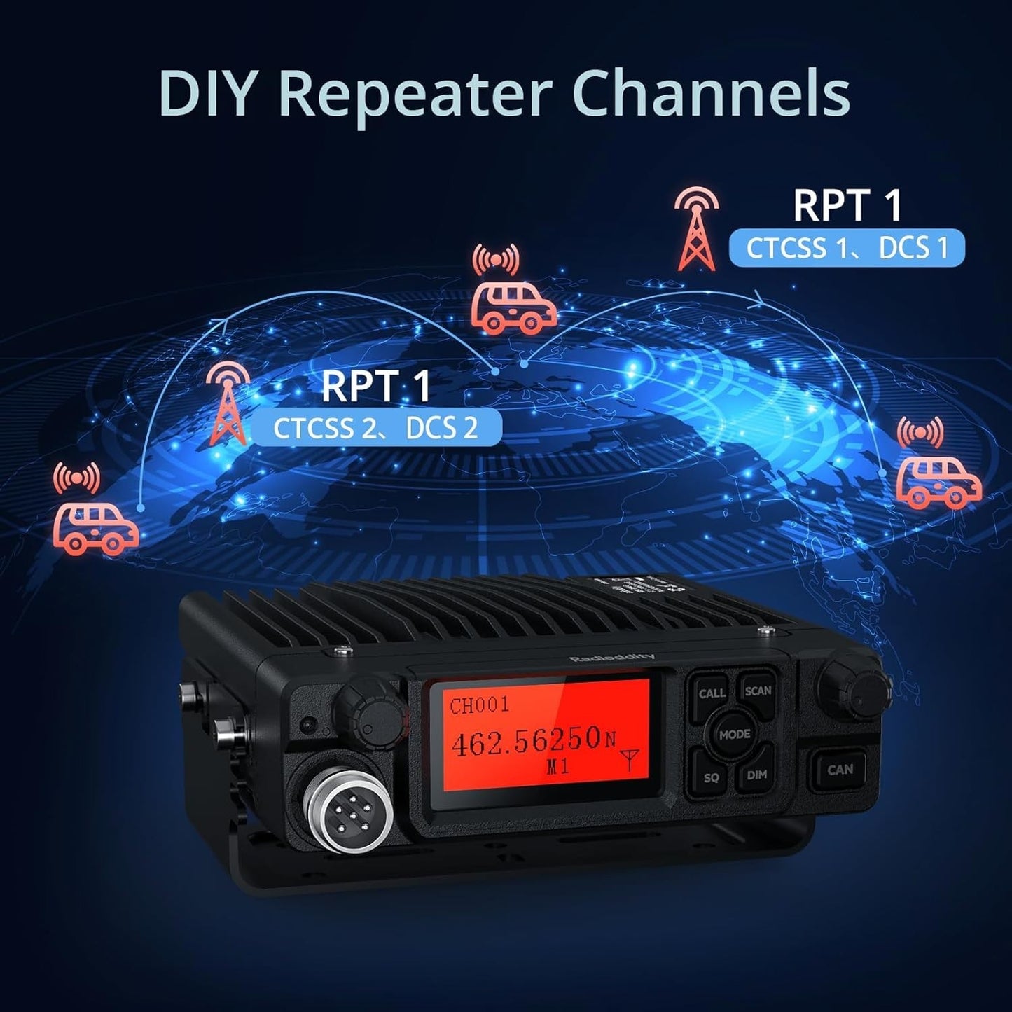 Radioddity DB40-G GMRS Mobile Radio | 40W | Repeater Capable | 199 Channels