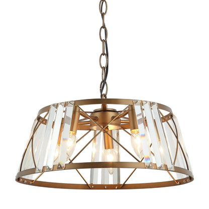 5-Light Modern Black Golden Crystal Chandelier