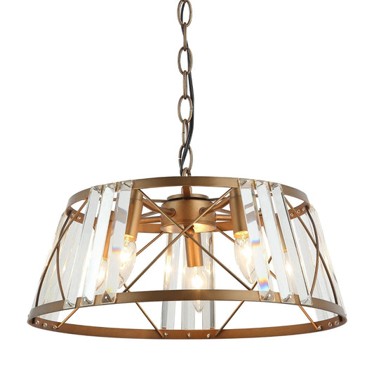 5-Light Modern Black Golden Crystal Chandelier