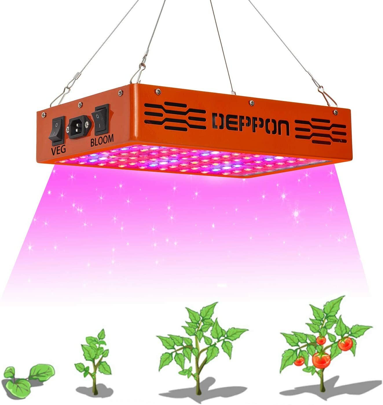 Deppon 600W LED Grow Light Full Spectrum Dual-Chip Grow Lamp