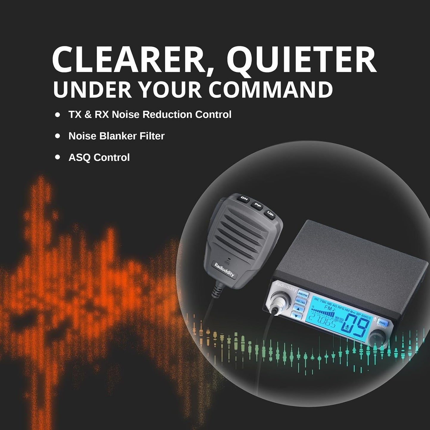 Radioddity CB-500 CB Radio Mobile Transceiver with Noise Reduction AM FM New