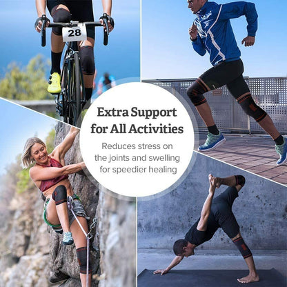 Sable Upgraded Knee Brace 2 Pack Compression Sleeves Support for Women & Men