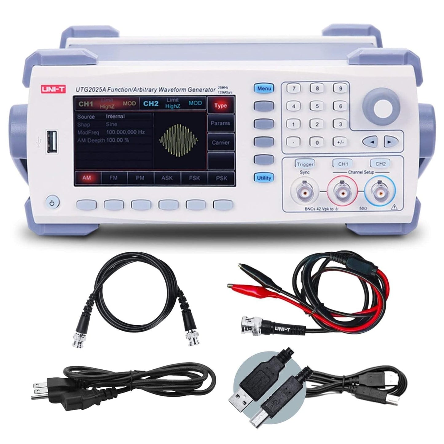 UNI-T UTG2025A 25MHz 2-Channel 125MS/s 8Kpts 4.3in display Function/Arbitrary Wa