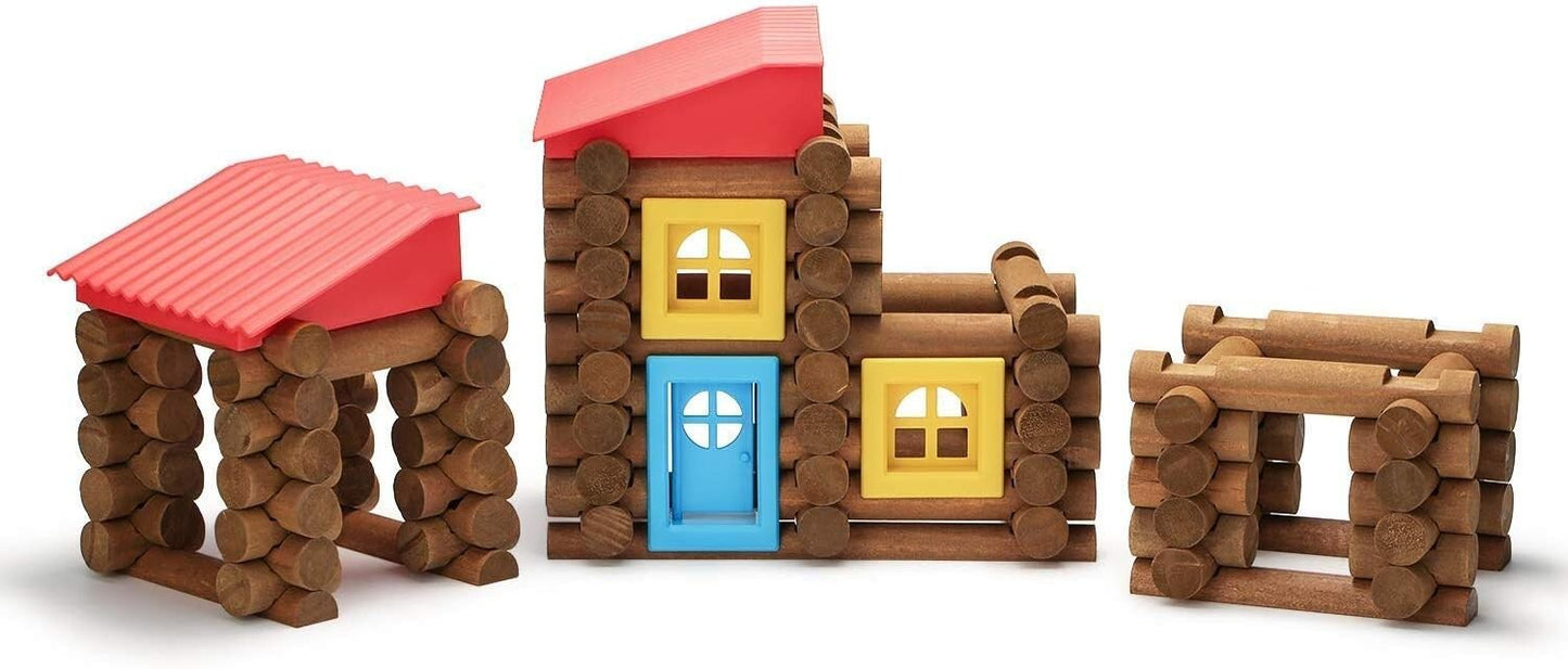 SainSmart Jr. 150 PCS Wooden Log Cabin Set Building House Toy for Toddlers