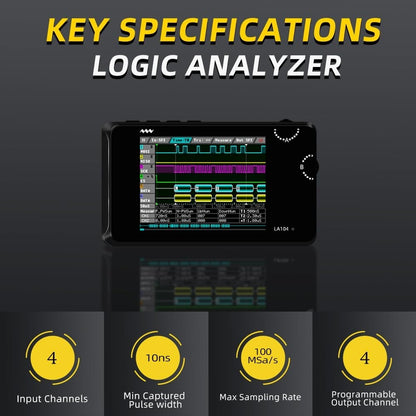MINIWARE Pocket Logic Analyzer LA104, Portable Mini Size Handheld, Built-in R...