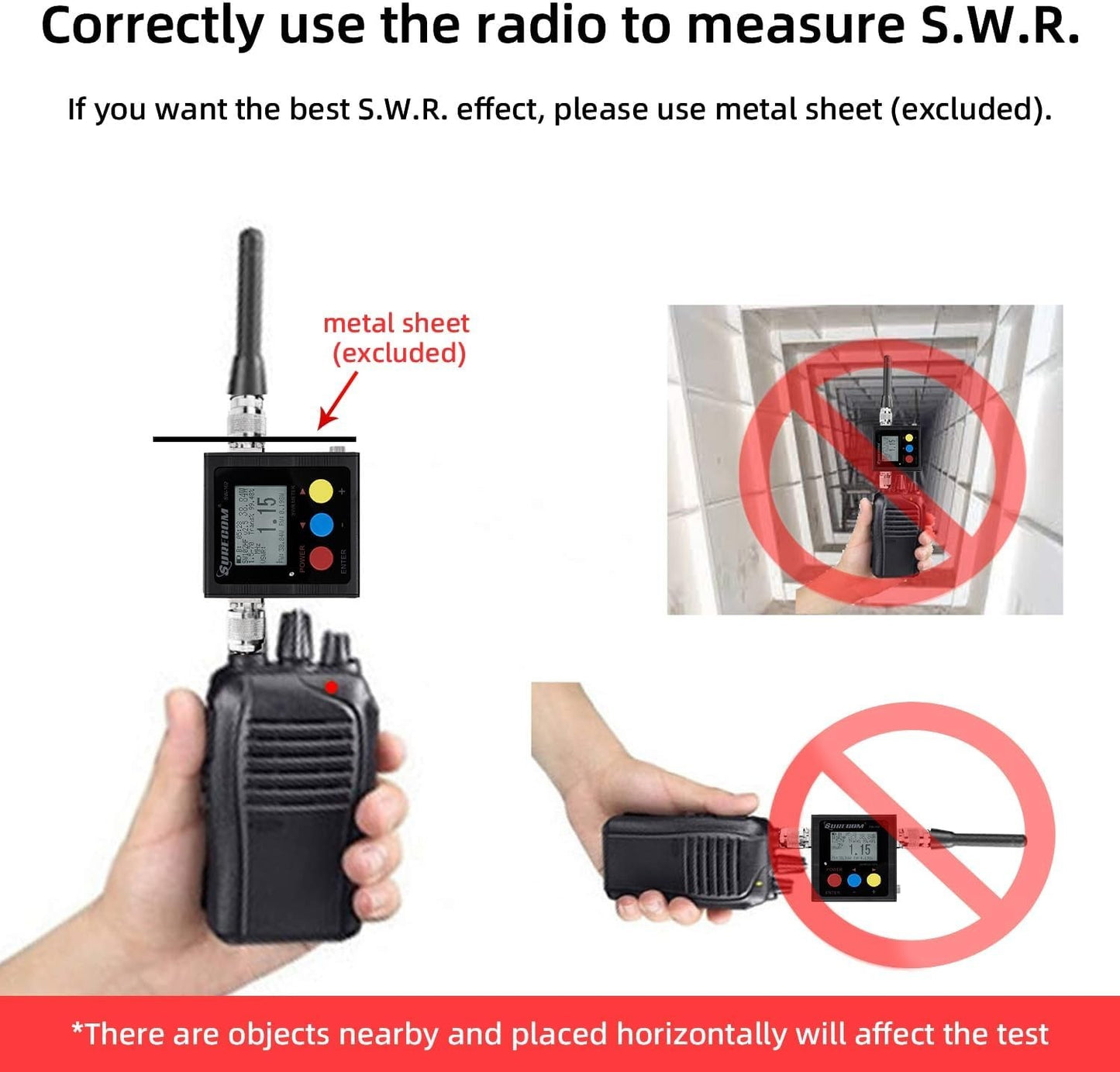 Surecom SW-102 Digital VHF/UHF 125-525Mhz Antenna Power & SWR Meter Adapter NEW