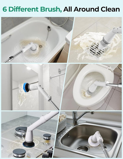 Electric Spin Scrubber Kh8, Upgrade Cordless Shower Scrubber 8 Replacement Head