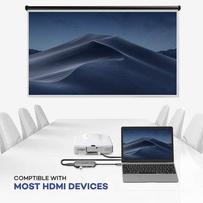 HooToo USB C Hub 7 in 1 USB C to 4K HDMI Adapter 100W PD Charging 3 USB 3.0