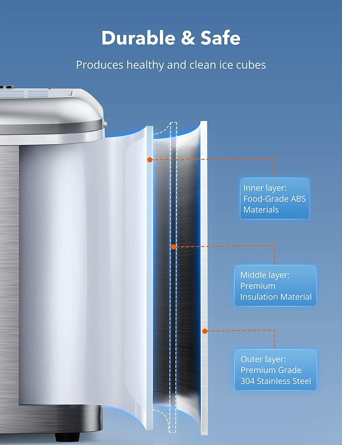TaoTronics TT-IC002 Countertop Machine with LCD Display Self-Cleaning Function