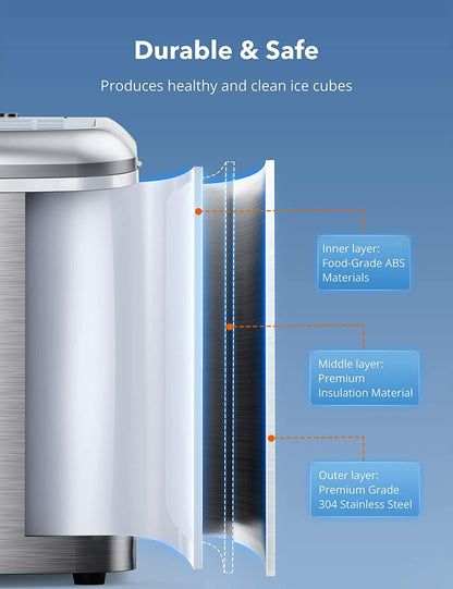 TaoTronics TT-IC002 Countertop Machine with LCD Display Self-Cleaning Function