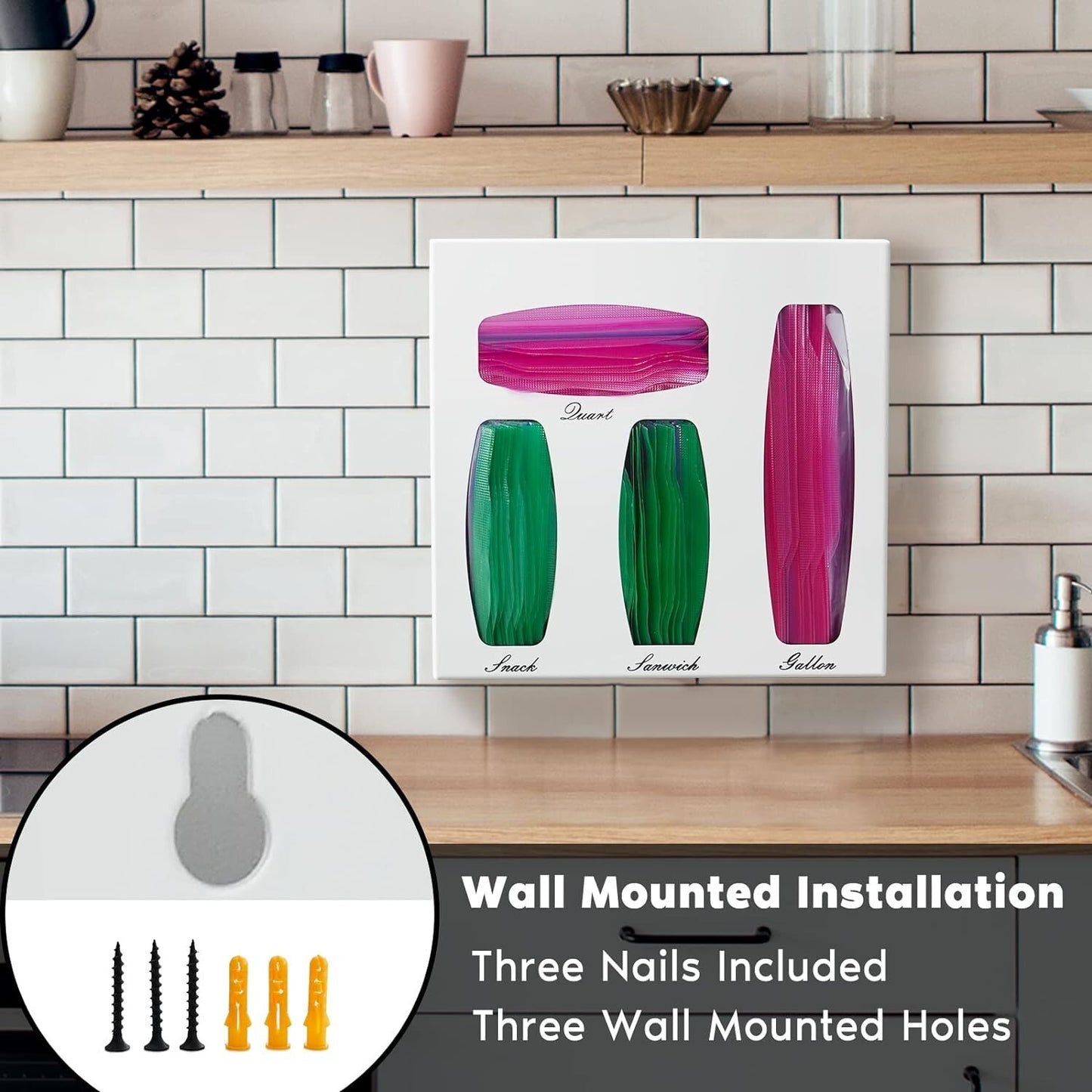 Deppon Metal Bag Holder Dispenser Storage organizer Plastic Bags Food Bags