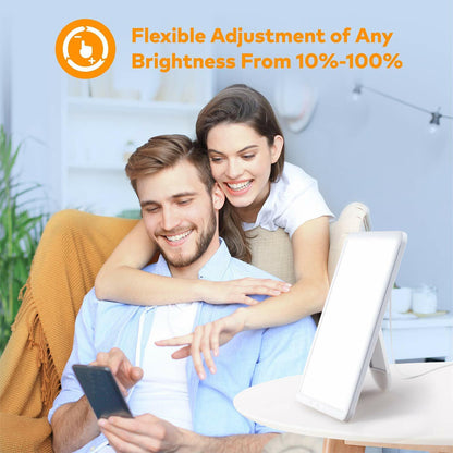 VIPEX Light Therapy Lamp Happy Light Portable Thin with UV-Free 10000 Lux Sun Li