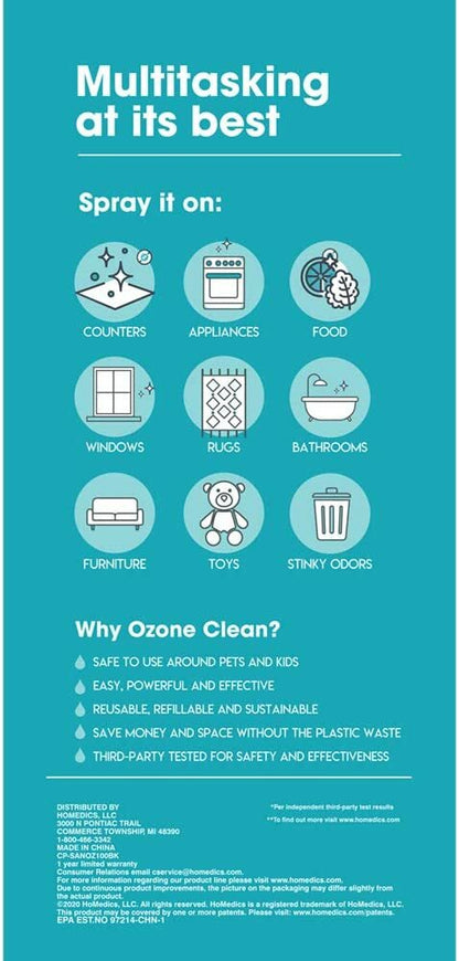 HoMedics® Ozone Clean 3-in-1 Multipurpose Cleaner Sanitizer and Deodorizer