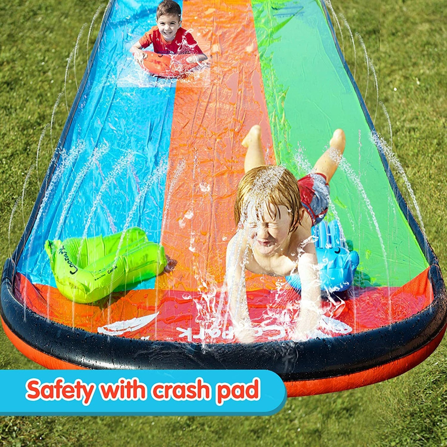 Slip and Slide Triple Water Slide for Kids and Adults Inflatable Slide Surf Ride
