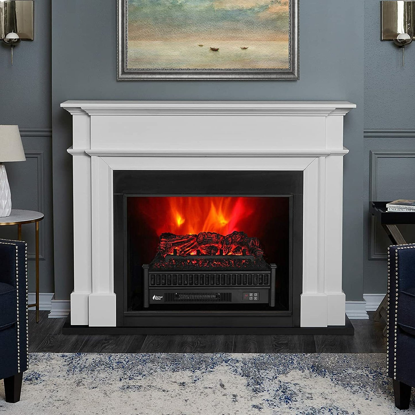 Eternal Flame EF23-PB Electric Fireplace Logs 23" Remote Control Fireplace Inser