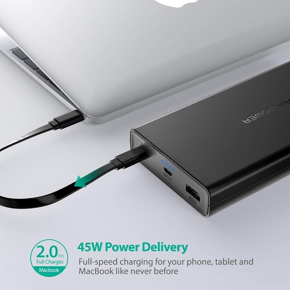 RAVPower USB C Portable Charger 20100mAh PD 3.0 45W Power Bank
