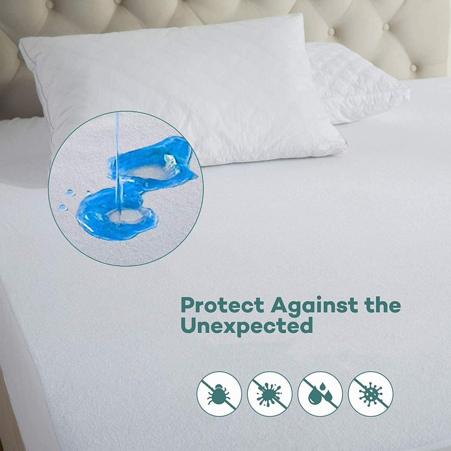 Sable Mattress Protector 100% Waterproof Hypoallergenic FDA Queen Dust Mite Prot