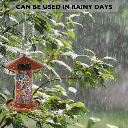 Lagute Birdland Wild Bird Feeder for Garden Yard Outdoor Decor Solar Bird Feeder
