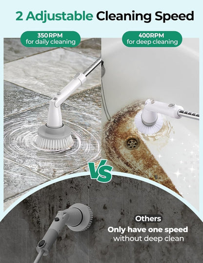 Electric Spin Scrubber Kh8, Upgrade Cordless Shower Scrubber 8 Replacement Head