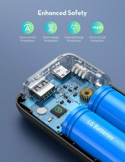 RAVPOWER PD/QC 10000mAh Power Bank 20W USB C Portable Charger for iPhone12 PB186