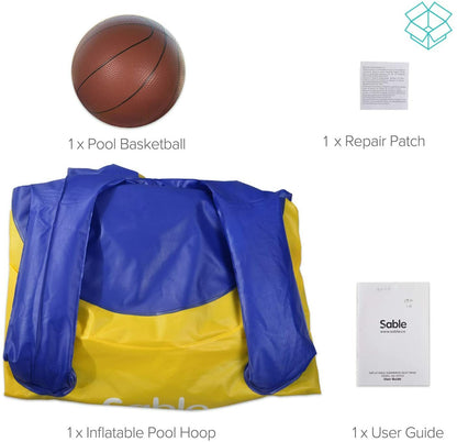 Sable Inflatable Pool Basketball Hoop with one Basketball for Pool and Water