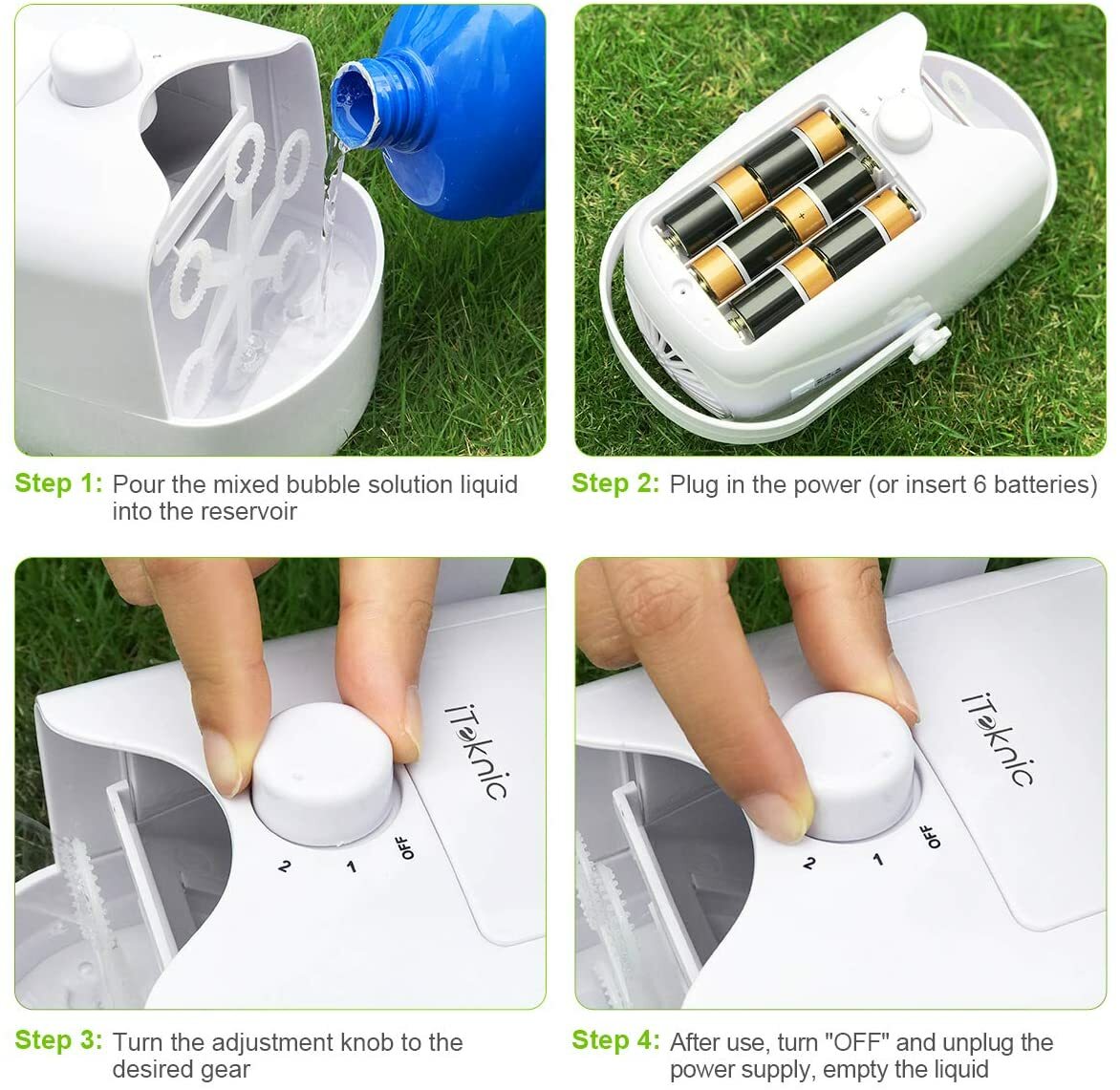 iTeknic Automatic Bubble Blower Portable Auto Bubble Maker with High Output