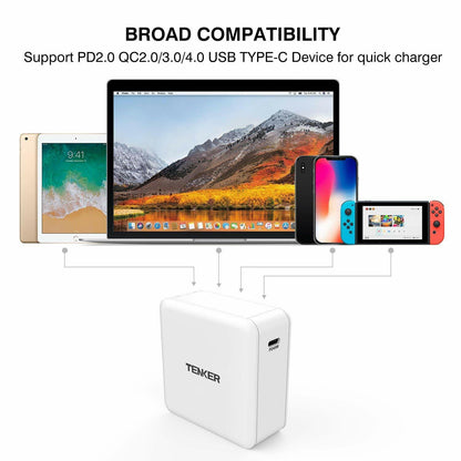 Tenker USB Type-C PD Charger with 60W Power delivery