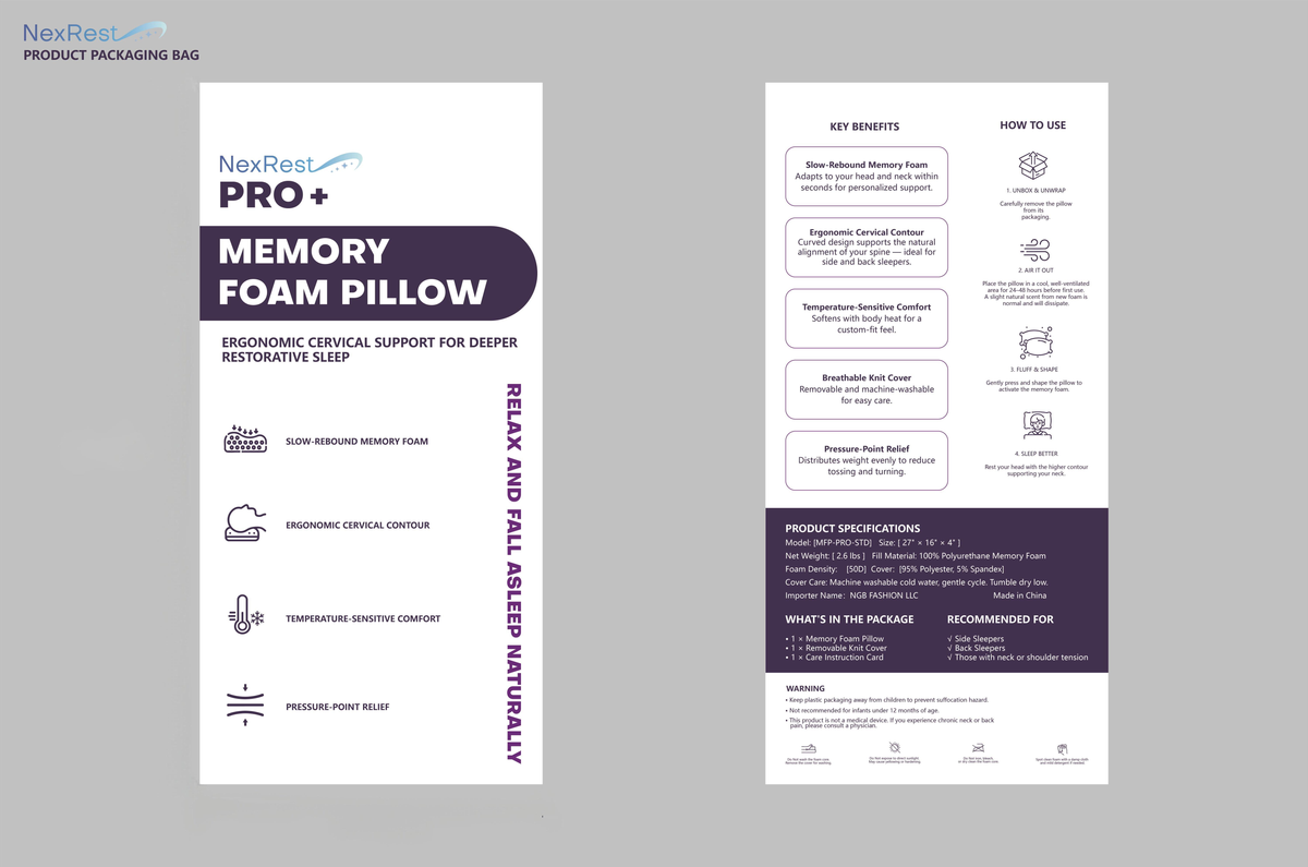 NexRest Memory Foam Pillow PRO+